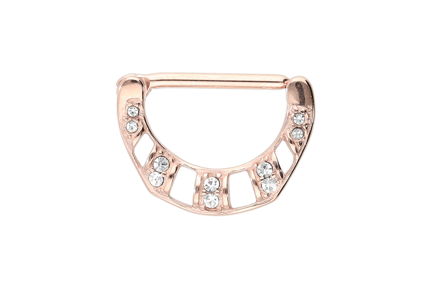 Chirurgenstahl Nippelpiercing Clicker 10 KRISTALLE ++SALE++